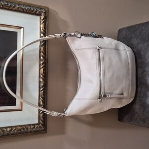 The Sak Light Gray Leather Hobo Bag